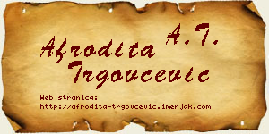 Afrodita Trgovčević vizit kartica